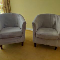 Three chairs with covers