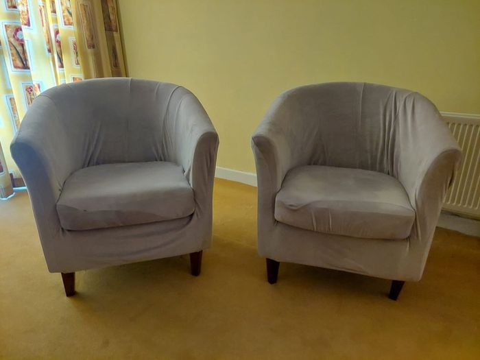 3 chairs with covers