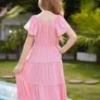 Brand New GRACE KARIN Girls Ruffle Sleeve A-Line Midi Dress Party Image 5