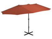 Outdoor Parasol with Aluminium Pole 460x270 cm Terracotta
