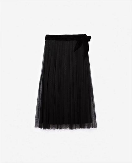 The Kooples Dotted Tulle Midi Skirt