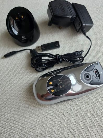 Logitech Mx Air Rechargeable Wireless Gyroscopic Mouse Set Charger Dongle Dock