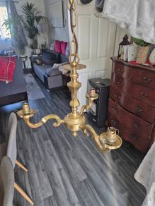chandelier. old-style brass