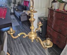 chandelier. old-style brass