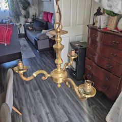 chandelier. old-style brass
