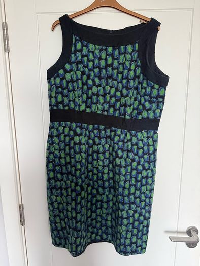 Hobbs Navy & Green Smart Dress Size 16