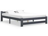 Bed Frame Dark Grey Solid Pine Wood 180x200 cm