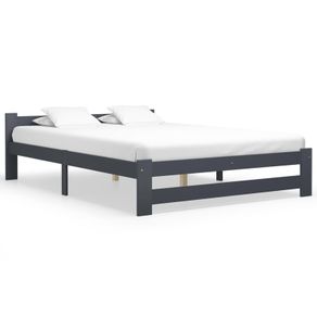 Bed Frame Dark Grey Solid Pine Wood 180x200 cm