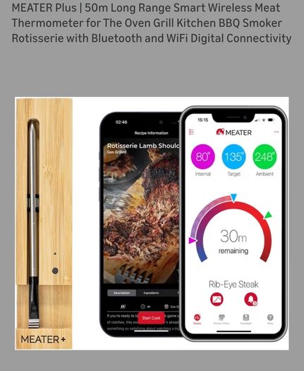 Meater plus smart wireless meat thermometer never used, sealed box