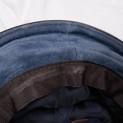 Coach Vintage Y2K Blue Suede Leather Buckle Detail Bucket Hat Size S