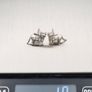 925 Vintage Sterling Silver Cats Stud Earrings Image 9