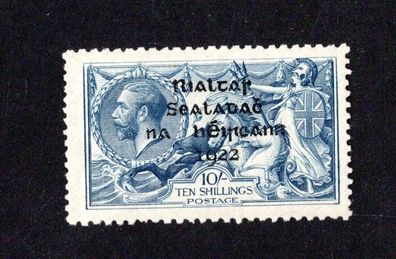 1914 Ireland 10s Thom Blue Black overprint fine hinged with light mint with RPSl Certificate.