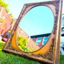 vintage antique gold frame mirror. Old elegant mirror. Solid wood.Very good condition Image 6