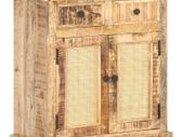 Sideboard 65x32x70 cm Solid Mango Wood and Natural Cane