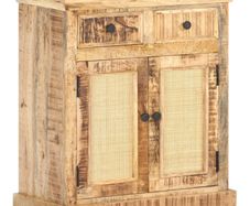 Sideboard 65x32x70 cm Solid Mango Wood and Natural Cane