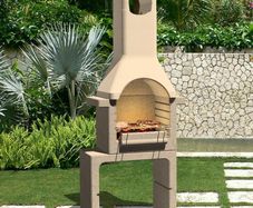 Concrete Charcoal BBQ Stand with Chimney