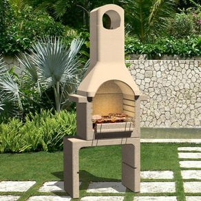 Concrete Charcoal BBQ Stand with Chimney