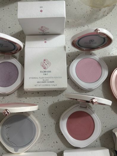 K beauty florasis blushers, highlighter dewy tinted lip balm