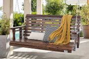 Heavy Duty Swing Chair Bench with Hanging Chains Wooden Porch Swing 4.5 ft