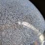 Bubble Glass Pedestal Vase Clear Seeded Scalloped Rim Vintage Style Image 3