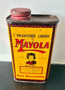Vintage 1950's MAYOLA Liquid Wax Tin
