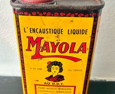 Vintage 1950's MAYOLA Liquid Wax Tin