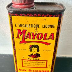 Vintage 1950's MAYOLA Liquid Wax Tin