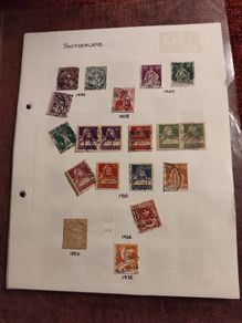 Switzerland stamps on loose pages