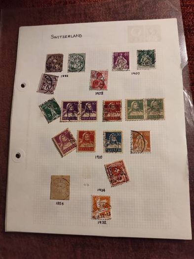 Switzerland stamps on loose pages