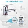 Bathroom Sink Taps with Pop up Waste Mono Basin Taps Single Lever Chrome Hot and Cold Mixer Tap Image 2