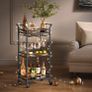 Serving trolley elegant gold or black  with castors drinks trolley dining trolley Image 4
