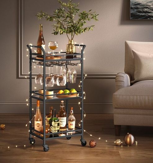 Elegant Serving trolley on wheels Drinks trolley