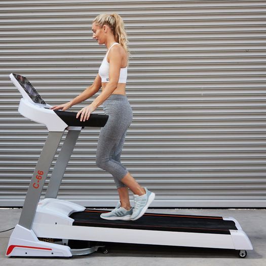 C66 Commercial SMART Treadmill with 1YR Warranty, 3HP Motor 18KM PER HOUR, WiFi Colour Touchscreen Media Player, Watch Netflix, YouTube, etc, Download Any App, Flash Sale