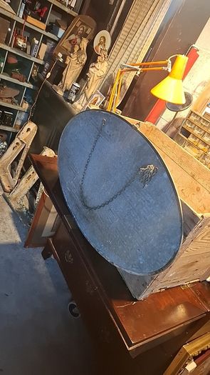 Antique brass framed mirror