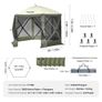 Pop Up Gazebo Tent, Pop-Up Screen Tent 6 Sided Canopy Sun Shelter with 6 Removable Privacy Wind Cloths & Mesh Windows, 10x10FT Quick Set Screen Tent with Mosquito Netting, Army Green Image 7