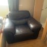 Matching Dark Brown Genuine Leather 2-Seater Sofa + Armchair Set, Ultra Plush Comfort Image 4