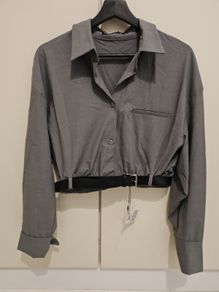 New crop shirt with belt - Zara