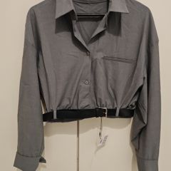 New crop shirt with belt - Zara