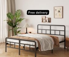 Super King Bed Frame with Curved Headboard and Footboard 180x200 cm