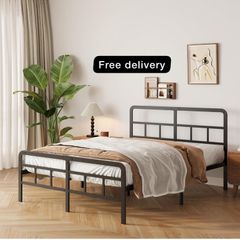 Super King Bed Frame with Curved Headboard and Footboard 180x200 cm