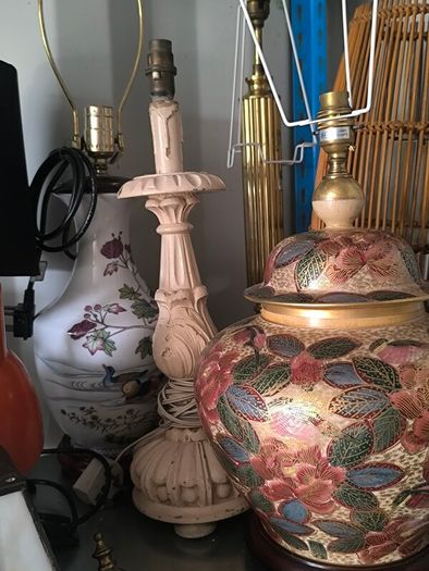 Stained glass shades and lamps