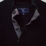 Jermyn Street Navy Cotton jumper with Grey Trim at opening. Lovely quality. Image 2