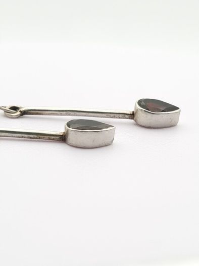 Vintage 925 Sterling Silver Garnet Earrings