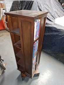 Solid Pine, Book, DVD or CD storage Carousel unit