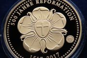 Martin Luther 24 karat gold plated Eisleben 500 years of Reformation  | 60 euro issue price