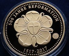 Martin Luther 24 karat gold plated Eisleben 500 years of Reformation  | 60 euro issue price