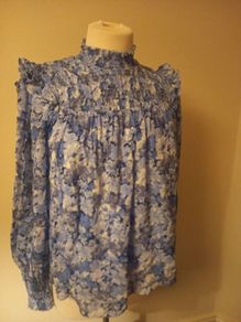 & Other Stories Smocked Blouse 36 uk 8 10