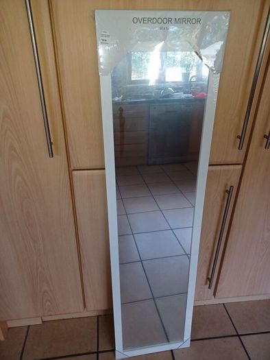 White Framed Long Mirror