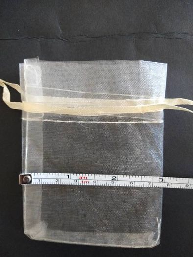 cream organza bags