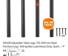 Adjustable table legs